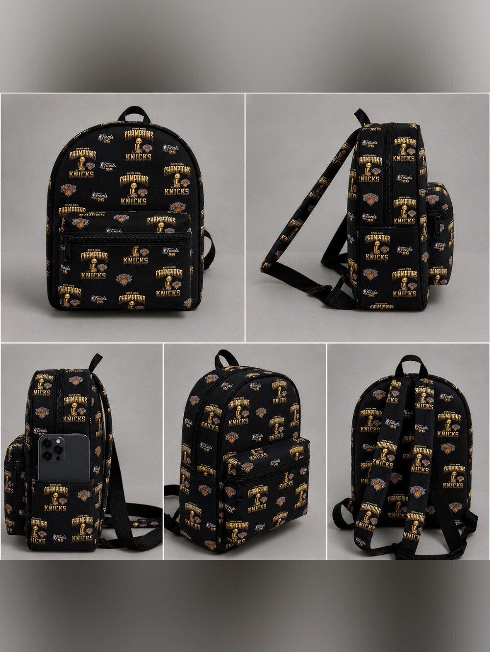 NEW YORK KNICKS NBA CHAMPIONS 2026 BLACK MINI BACKPACK